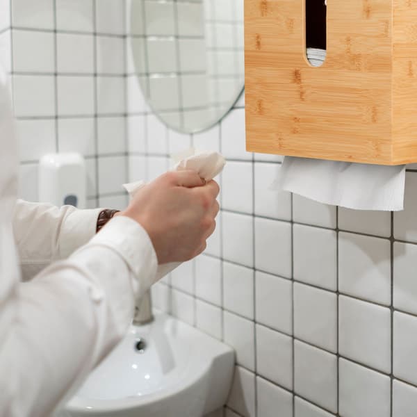 Papirhåndklædedispenser Bambus Med Låg