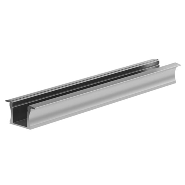 Forsænket Slimline 15 Mm - Anodiseret i Sølv - Aluminium Led Profil - 2 M