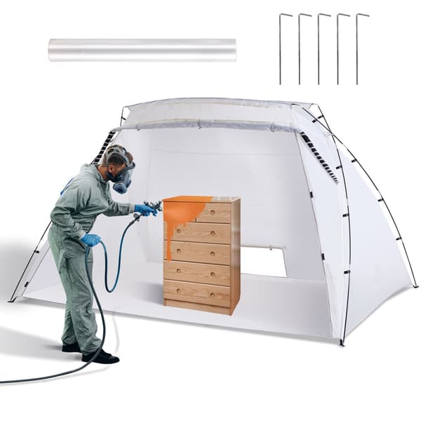 Bärbart sprayfärgstält 3x2,1x1,8 m, golv, nätskärm