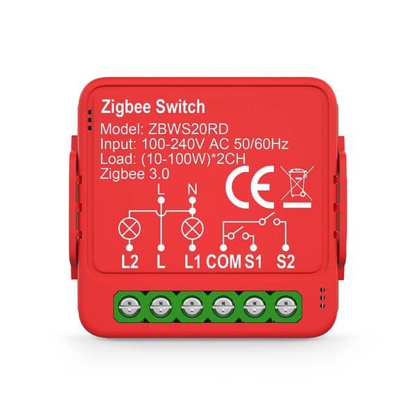 SmartLife Power Switch | Zigbee 3.0 | 2x100 W | Terminalforbindelse | App tilgængelig til: Android™ / IOS