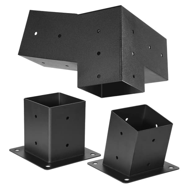 4x4 3-vägs sluttande pergolafästen med baser, 2-pack