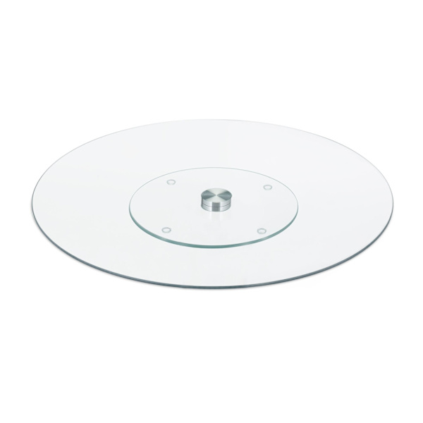 Roterbar serveringsplade i glas