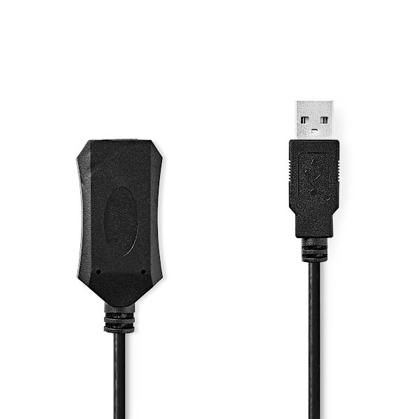 Aktiivinen USB-kaapeli | USB 2.0 | USB-A Uros | USB-A Naaras | 480 Mbps | 10.0 m | Pyöreä | Niklattu | PVC | Kupari | Label