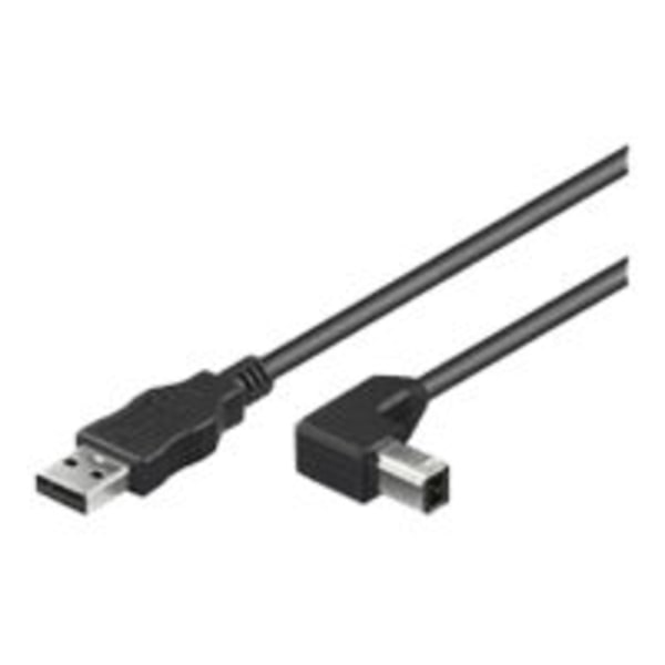 MicroConnect - USB-kabel - USB Type B (han) til USB (han) - USB 2.0 - 3 m - 90° stikforbindelse