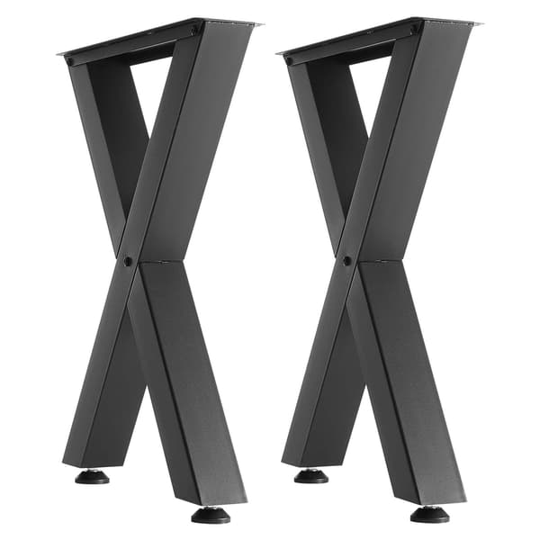 Bordsben, X-ram stål, 750 x 600 mm, 2-pack, svarta