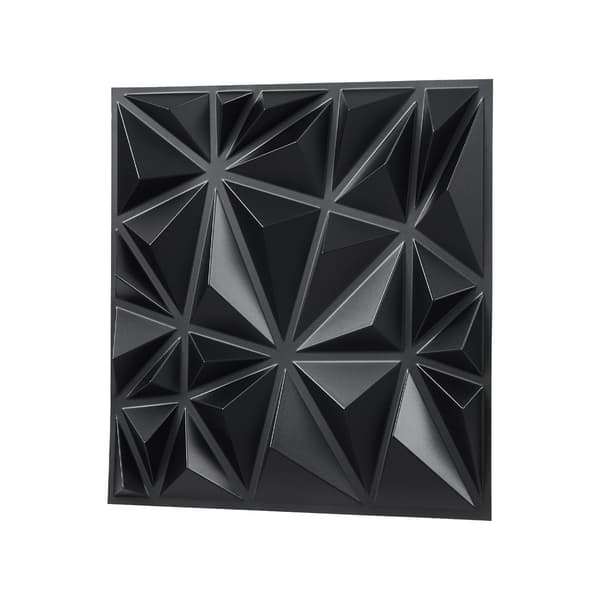 3D-väggpaneler, PVC-diamantplattor, mattsvarta 33-pack