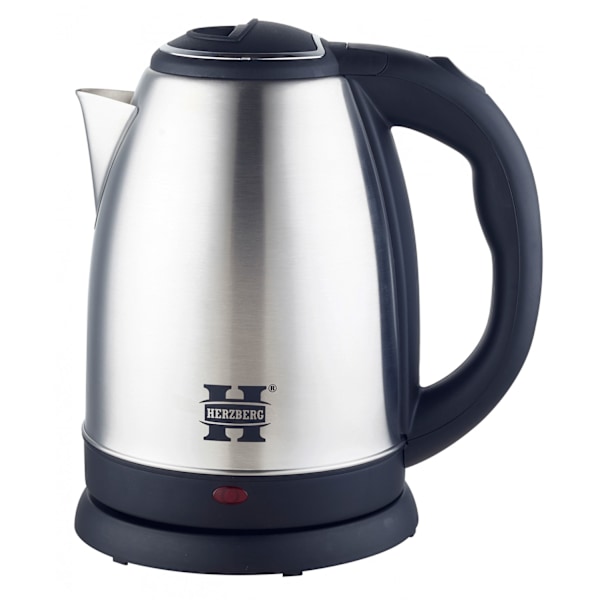 Herzberg HG-5011SIL: 1,8L 1500W ruostumattomasta teräksestä valmistettu vedenkeitin - hopea