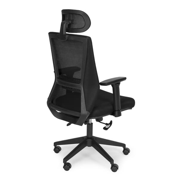 Ergonomisk sort kontorstol med justerbar højde og netryg