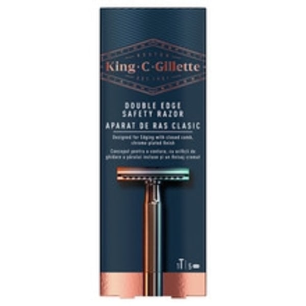 Gillette - King Double Edge Safety Razor - Shaver + 5 spare blad