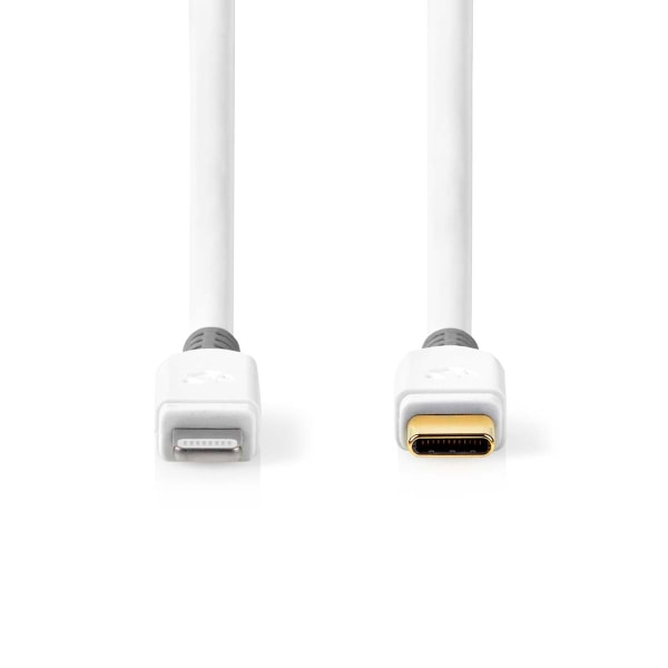 Lightning Kaapeli | USB 2.0 | Apple Lightning 8-Pin | USB-C™ Uros | 480 Mbps | Kullattu | 1.00 m | Pyöreä | PVC | Valkoinen | Laatikko