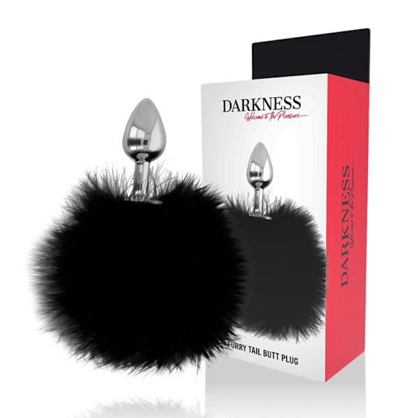 Darkness - Ekstra Anal Buttplug Med Hale Sort 7 Cm