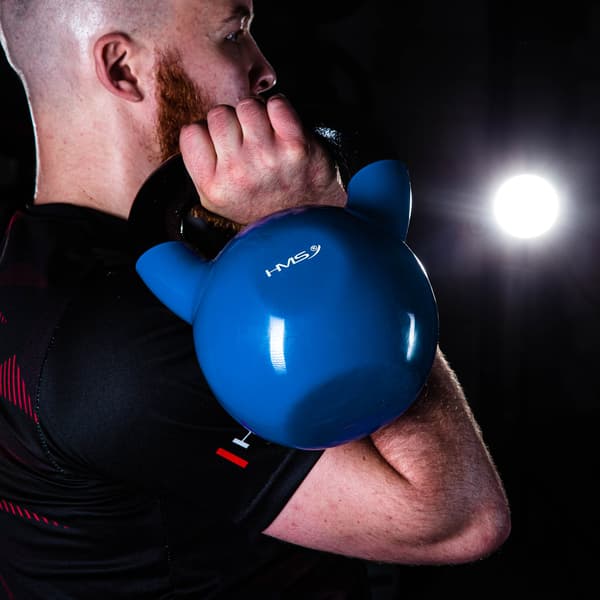 8 kg Støbejern Kettlebell – Blå