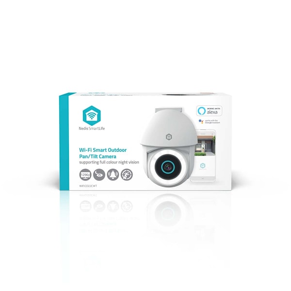 SmartLife utomhuskamera | Wi-Fi | Spotlight | 3MP Full HD 1296p | Panorering | IP65 | Cloud Storage (tillval) / microSD (ingår ej) / Onvif | 5 V DC |