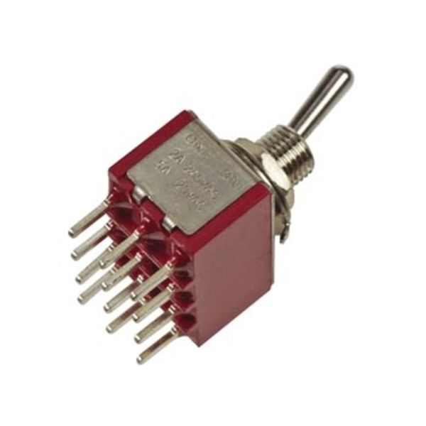 Lodret vippekontakt 4Pdt On-On - Pcb Type