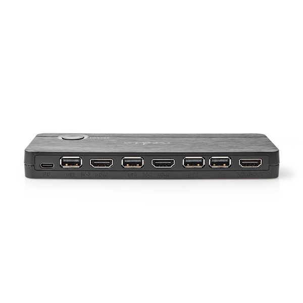 HDMI ™ Converter | USB-C™ Hun / 2x HDMI ™ -indgang / 4x USB A Female | 1x HDMI™ Output | 1-vejs | 4K@60Hz | 18 Gbps | ABS | Antracit