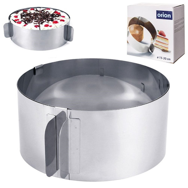 Justerbar rund bageform i rustfrit stål 15,5-29,5 cm