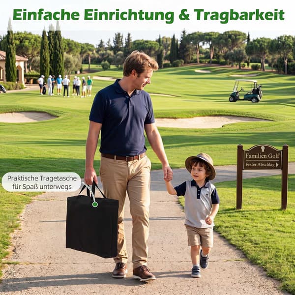 Golfchipset, 180x180 cm matta, 24 bollar, inomhus/utomhus