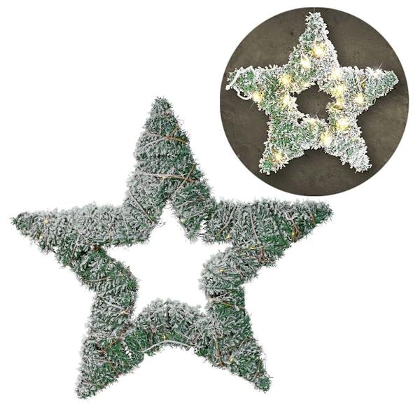 Julstjärna med 40 LED-lampor och snöeffekt