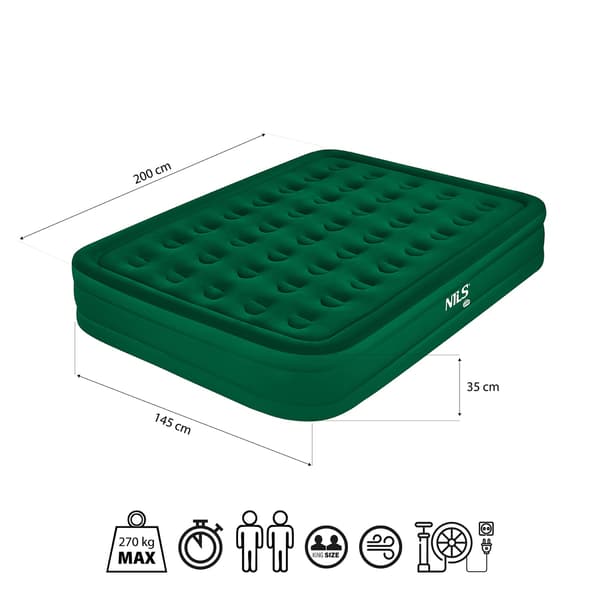 King-size-paripatja sähköpumpulla, vihreä