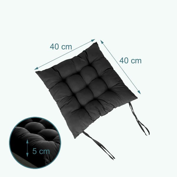 Quiltade stolsdynor med band, 4-pack
