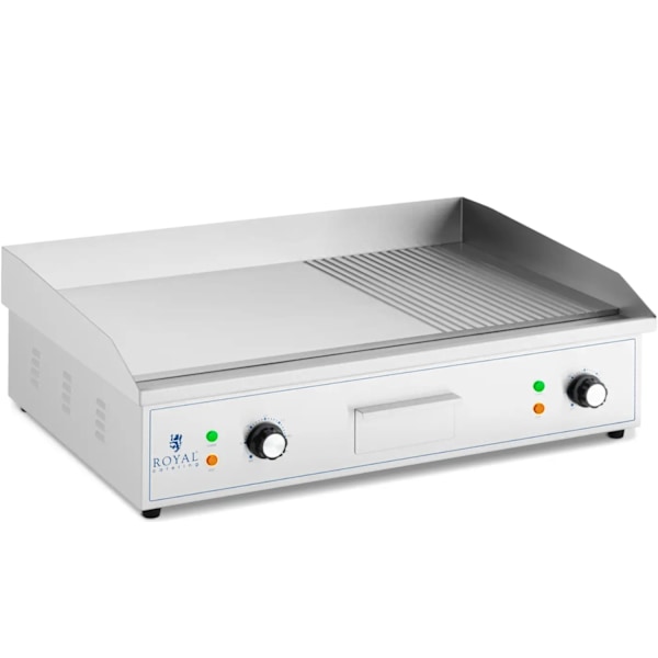 El-grill, glat, rillet grillplade, 727 x 420 mm, 4400 W