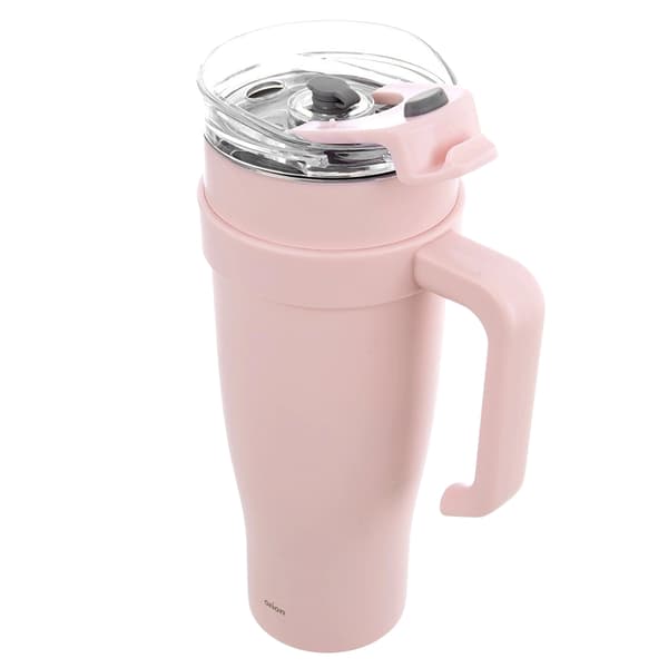 Rejsekrus, rustfrit stål, lyserød, 1,2 l, med hank