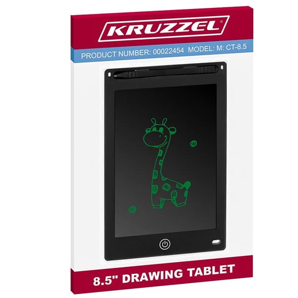 Tegnetablet 8,5" sort KRUZZEL 22454
