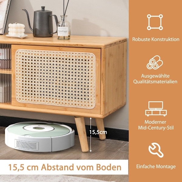 TV-kaappi Moderni TV-teline jopa 55 tuuman televisioille 120,5 x 31 x 45,5 cm luonnollinen