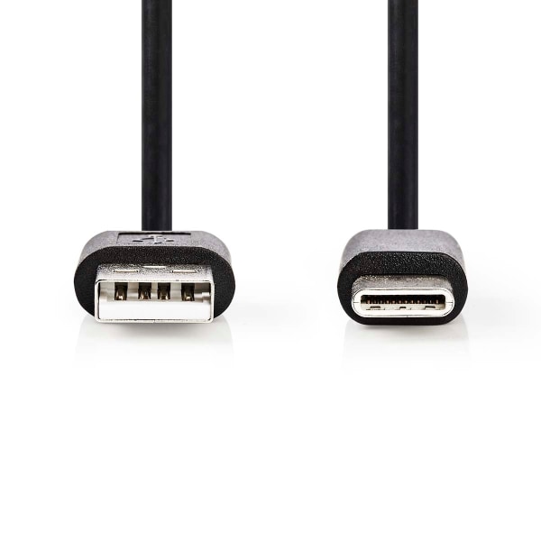 USB kaapeli | USB 2.0 | USB-A Uros | USB-C™ Uros | 2.5 W | 480 Mbps | Niklattu | 1.00 m | Pyöreä | PVC | Musta | Label