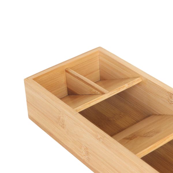 Bambusbestikbakke, 5 rum, pladsbesparende design