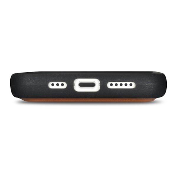 2-i-1 läderfodral med flik iPhone 14 Anti-RFID Plånboksfodral brun