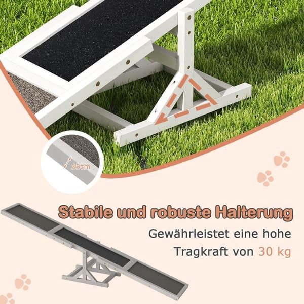Dog Agility Vippe – Holdbart Træ, Skridsikker Overflade