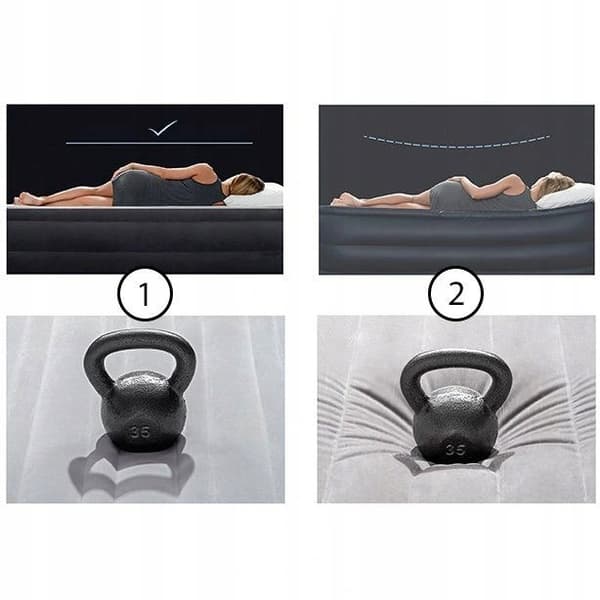Enkel luftmadrass 191x99x36 cm med USB-pump