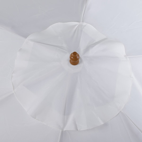 Päivävarjo, puutarhasateenvarjo, 3-kerroksinen, aurinkosuoja, bambu 180/㎡ polyesteri, valkoinen, Ø2,5 x 2,3 m