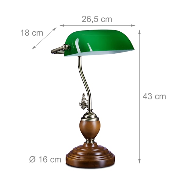 Bankirlampa JONES med träfot