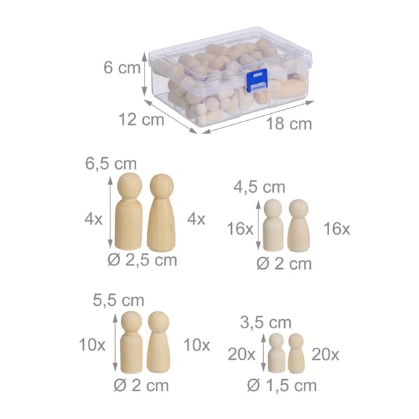 Träfigurer att måla 100 set