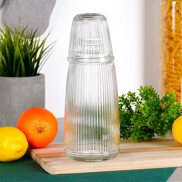 Sæt til servering: Glas og lukbar karaffel, tykt glas