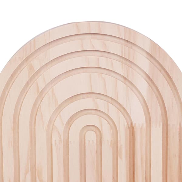 Boho vägghylla i trä, naturvit, 2 delar