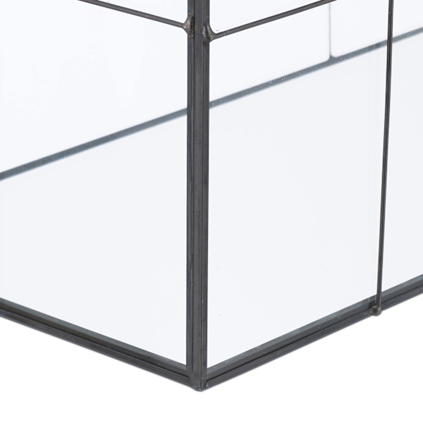 Glashusformat terrarium för krukväxter
