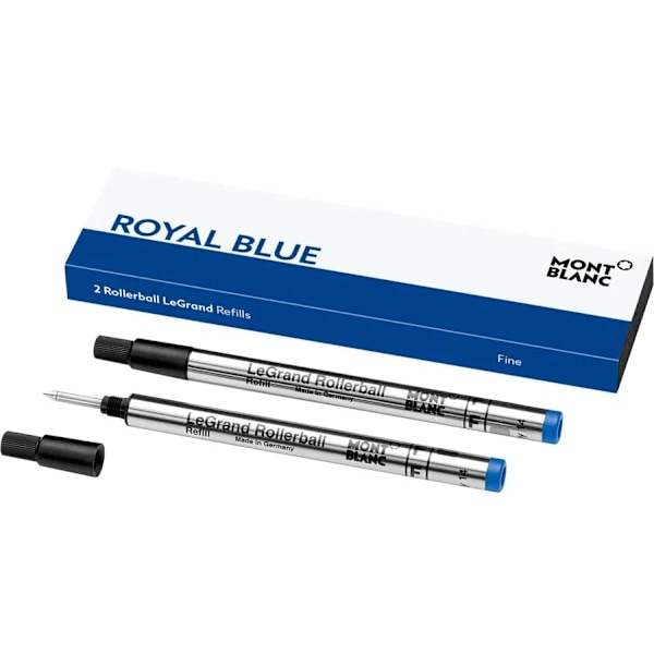 MONTBLANC Mod. ROYAL BLUE - REFILLS ROLLER BALL PEN - FINE - 2 PCS