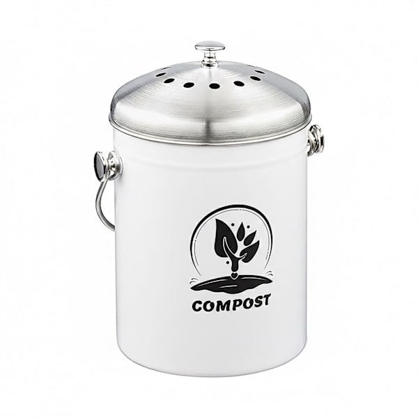 5L kompostbeholder i rustfrit stål med filter