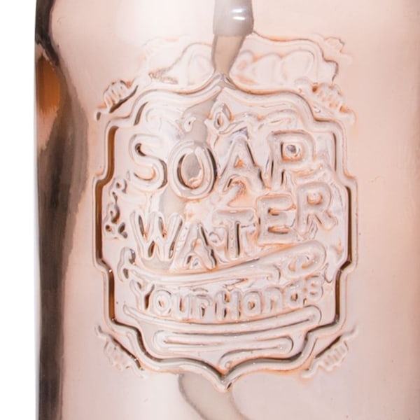 Flydende sæbepumpe/vaskemiddelpumpe i retrostil, lys pink glas