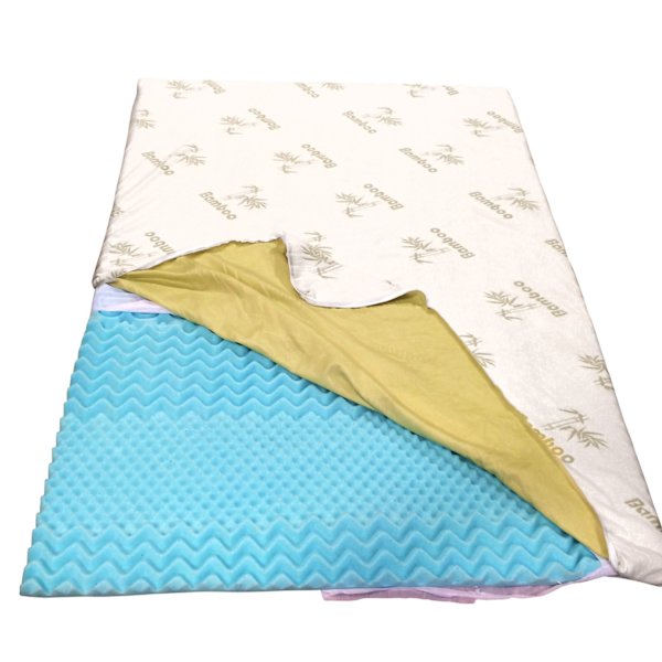 Royalty Comfort SLT-90190: Ergonomisk bambus Memory FoamMadras Topper 90x190