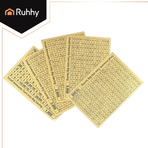 Træsparebøsse med opsparingskort