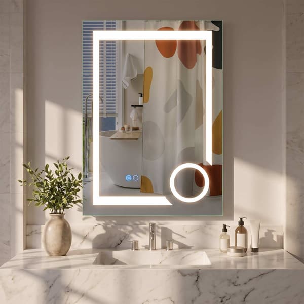 LED-badrumsspegel med imskydd, 3x förstoring, 70x50 cm