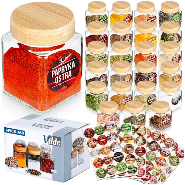 Maustesäiliö lasi 100 ml 24 kpl + 90 tarraa