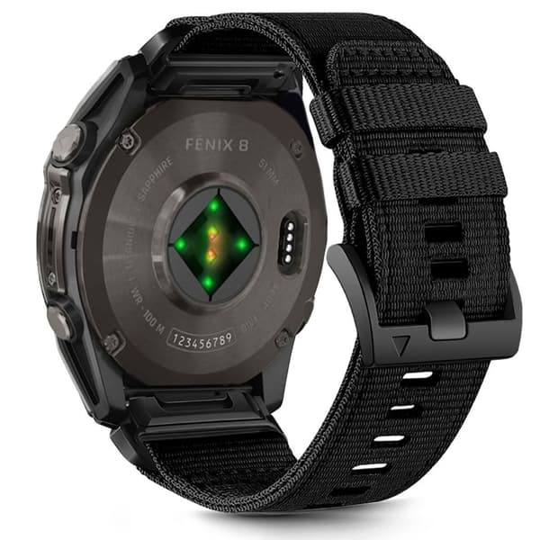 Tech-Protect Nylon Urrem Til Garmin Fenix ​​6X/7X Osv. - Sort