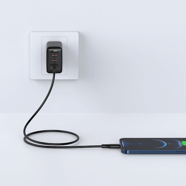 Kabel för iPhone MFI USB - Lightning 2.4A 1.2m svart