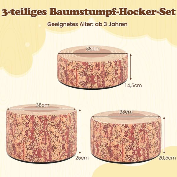 Barnpallset med stubbar, 3 delar, konstläder