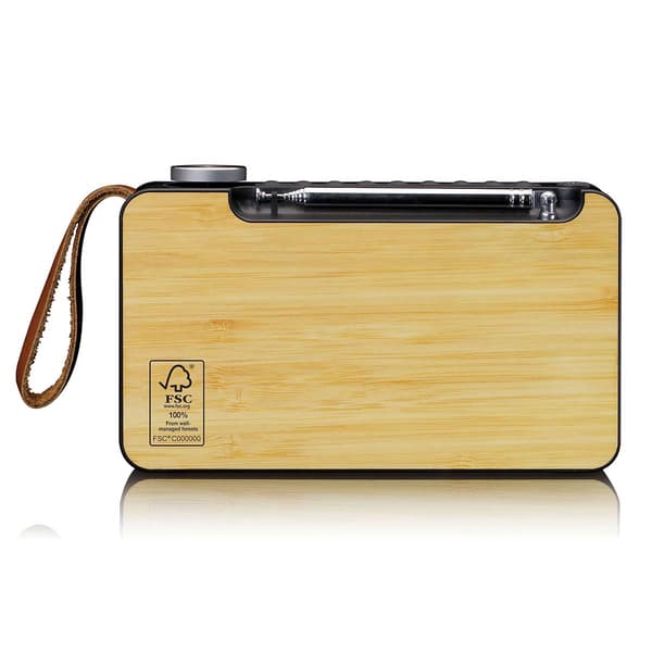 Kannettava DAB+/FM-radio Bluetoothilla, Bambu, Musta